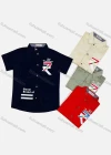 Wholesale Boy's Casual Letter Print Short Sleeve Shirt - Liuhuamall