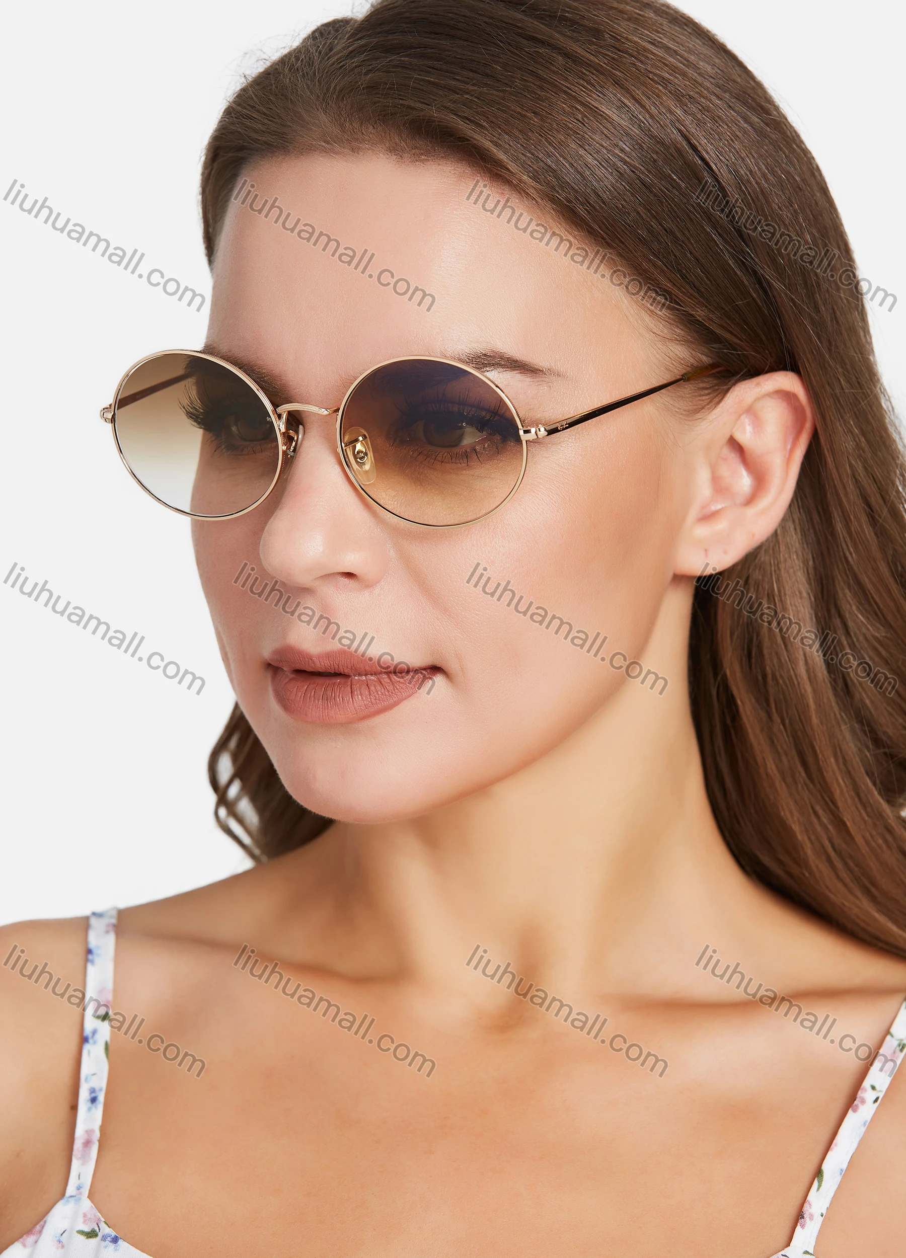 Wholesale Metal Round Frame Ombre Lenses Sunglasses