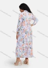 Wholesale Women's Casual Floral Print Button Down Long Sleeve Flared Hem Maxi Shirt Dress With Belt - Liuhuamall