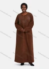 Wholesale Women's Vintage Soft Crew Neck Button Front Long Sleeve Rhinestone Plain Butterfly Maxi Nightgown - Liuhuamall