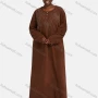 Wholesale Women's Vintage Soft Crew Neck Button Front Long Sleeve Rhinestone Plain Butterfly Maxi Nightgown preview