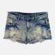 Women's Fashion Distressed Sequin Ripped Distressed Denim Shorts Light Blue Clothing Wholesale Market -LIUHUA
