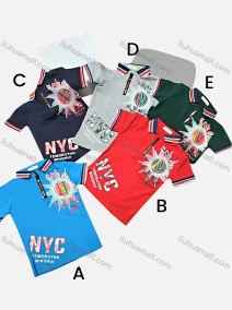 Wholesale Boys Casual Short Sleeve Embroidery Letter Graphic Zipper Front Polo Shirts, LIUHUA CLOTHING WHOLESALE