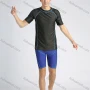 Wholesale Men's Round Neck Short Sleeve Contrast Color 2 Piece Swimsuit Set preview