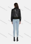 Wholesale Women's Casual Plain Open Front Long Sleeve Stitching Knit Leather Jacket A130# - Liuhuamall