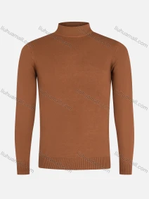 Wholesale Men's Casual High Neck Long Sleeve Texture Knit Plain Sweater, LIUHUA CLOTHING WHOLESALE