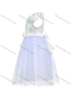Wholesale Girls Cap Sleeve 3D Floral Embroidery Zip Back Lace Flower Girl Dress - Liuhuamall