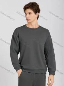 Wholesale Men's Casual Plain Crew Neck Long Sleeve Sweatshirt 677#, LIUHUA CLOTHING WHOLESALE