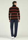 Wholesale Men's Two Tone Striped Turtleneck Long Sleeve Pullover Sweater - Liuhuamall