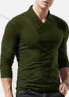 Wholesale Men's Silm Fit High Neck Long Sleeve Warm Plain T Shirt  - Liuhuamall