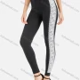 Wholesale Women's Casual High Waist Elastic Lace Panels Cropped Leggings preview