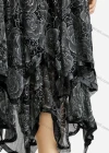 Wholesale Women's Hanky Hem Floral Print Elastic High Waist Maxi Skirt - Liuhuamall