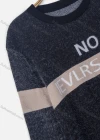 Wholesale Men's Casual Round Neck Slogan Print Fuzzy Knit Sweater - Liuhuamall