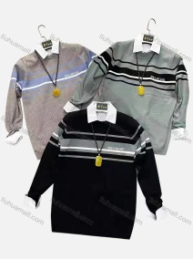 Wholesale Men's Casual Crew Neck Long Sleeve Colorblock Letter Print Knit Sweaters, LIUHUA CLOTHING WHOLESALE