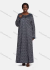 Wholesale Women's Vintage Long Sleeve Crew Neck Button Front Allover Print Splicing Maxi Nightgown - Liuhuamall
