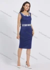 Wholesale Women's Business Striped Splicing Sleeveless High Waist Tank Dress With Cardigan 2 Piece Set - Liuhuamall