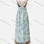 Wholesale Women's Casual Allover Print Spaghetti Straps Wrap V Neck Tie Front Ruffle Hem Maxi Dress preview
