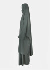Wholesale Women's Islamic Modest Linen Plain Maxi Abaya Dress With Hijab 2-Pieces Set - Liuhuamall