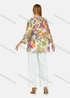 Wholesale Women's Casual Notched Neck Long Sleeve Plant Print Blouse - Liuhuamall