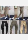 Wholesale Men's Casual Plain Flap Pockets Drawstring Elastic Waist Cargo Pants 6913# - Liuhuamall
