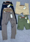 Wholesale Men's Casual Plain Flap Pockets Drawstring Elastic Waist Cargo Pants 7302# - Liuhuamall