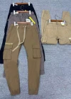 Wholesale Men's Casual Plain Multiple Pockets Drawstring Elastic Waist Cargo Pants 7305# - Liuhuamall