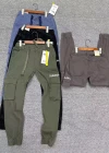 Wholesale Men's Casual Plain Flap Pockets Drawstring Elastic Waist Cargo Pants 8627# - Liuhuamall