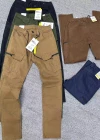 Wholesale Men's Casual Plain Multiple Pockets Drawstring Elastic Waist Cargo Pants 8630# - Liuhuamall