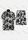 Wholesale Men's Casual Allover Print Short Sleeve Shirt & Shorts 2 Piece Lounge Set 002# - Liuhuamall