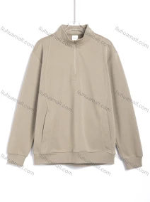 Wholesale Men's Casual Stand Collar Long Sleeve Half Zip Plain Sweatshirt #26371901, LIUHUA CLOTHING WHOLESALE
