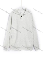 Wholesale Men's Casual Round Neck Long Sleeve Half Button Closure Plain Hoodie #26371912, LIUHUA CLOTHING WHOLESALE