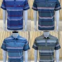 Wholesale Men's Casual Short Sleeve Striped Button Front Polo Shirts preview