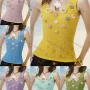 Wholesale Women's Vacation Shoulder Tie Crochet Hollow Out Knit Cami Tops preview
