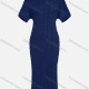Wholesale Women's Casual Short Sleeve Plain Shirred Striped Bodycon Maxi Dress 1052# Royal Blue Clothing Wholesale Market Liuhua