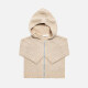 Baby`s Long Sleeve Hooded Zipper Plain Sweater Knited Jacket Almond White Clothing Wholesale Market -LIUHUA