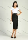 Wholesale Women's Spring Split Thigh Knee Length High Waist Solid Pencil Skirt - Liuhuamall