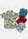 Wholesale Boy's Casual Floral Print Short Sleeve Shirt - Liuhuamall