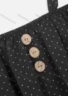 Wholesale Women's Casual Cold Shoulder Polka Dot Button Decor Short Dress 6490# - Liuhuamall