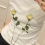 Wholesale Women's Casual Floral Print Round Neck Short Sleeve Tee 1032# preview