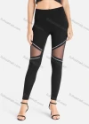 Wholesale Women's Contrasted Zip Print Mesh Panels Crop Leggings - Liuhuamall