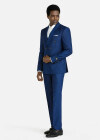 Wholesale Men's Formal Slim Fit Lapel Double Breasted Jacket Trousers 2-Pieces Suit Set - Liuhuamall