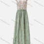 Wholesale Women's Casual Allover Print Colorblock Ruffle Hem Maxi Cami Dress preview