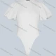 Wholesale Women's Fashion Plain Lantern Sleeve Round Neck Bodysuit White Clothing Wholesale Market Liuhua