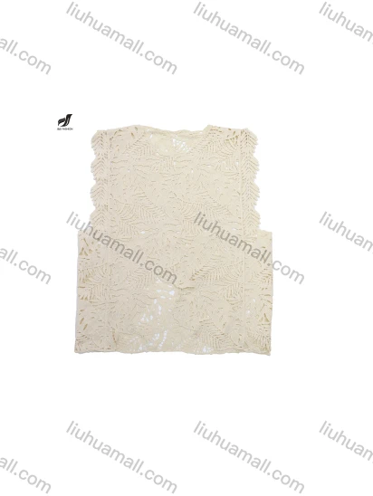 Wholesale Summer new loose blouse vest fashion jacket split horse sandwich water-soluble lace shirt hollow French vest