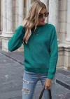 Wholesale Women's Solid Bateau Neck Long Sleeve Cable Knit Sweater - Liuhuamall