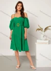 Wholesale Women's Casual Off Shoulder Spaghetti Strap Plain Dress With Belt - Liuhuamall