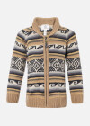 Wholesale Boys Long Sleeve Sweater Striped Print Zip Front Knitted Jacket - Liuhuamall