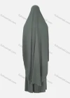 Wholesale Women's Islamic Modest Linen Plain Maxi Abaya Dress With Hijab 2-Pieces Set - Liuhuamall