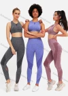 Wholesale Women's 2 Piece Workout Outfits Sports Bra Seamless Leggings Yoga Gym Activewear Set AB36# - Liuhuamall