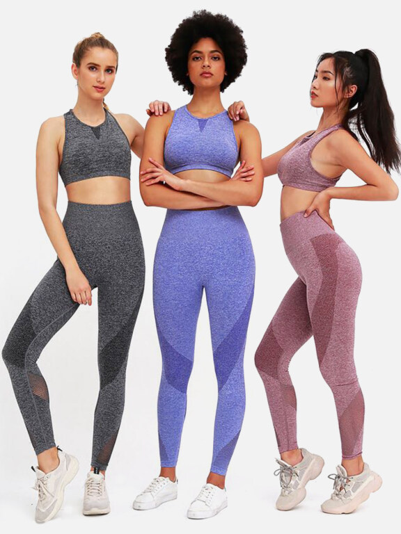 Women's 2 Piece Workout Outfits Sports Bra Seamless Leggings Yoga Gym Activewear Set AB36#, LIUHUA Clothing Online Wholesale Market, Featured-Topics, Knit-Sweaters